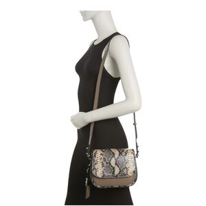 Marc Jacobs Snakeskin Embossed Mini Rider Crossbody in Greige
